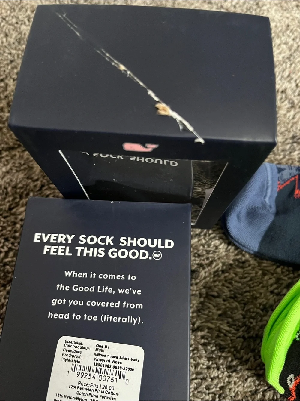Vineyard Vines Navy & Black boys’. Novelty Sock 3-Pack with Dog & Whale Motifs.